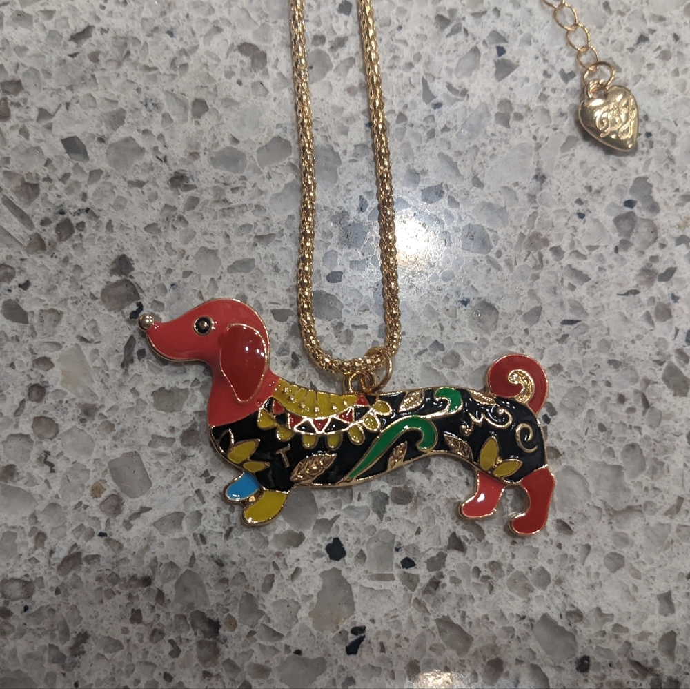 Betsey Johnson Dachshund Necklace